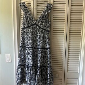 Floral Blue and White Dress by Marchesa Notte.